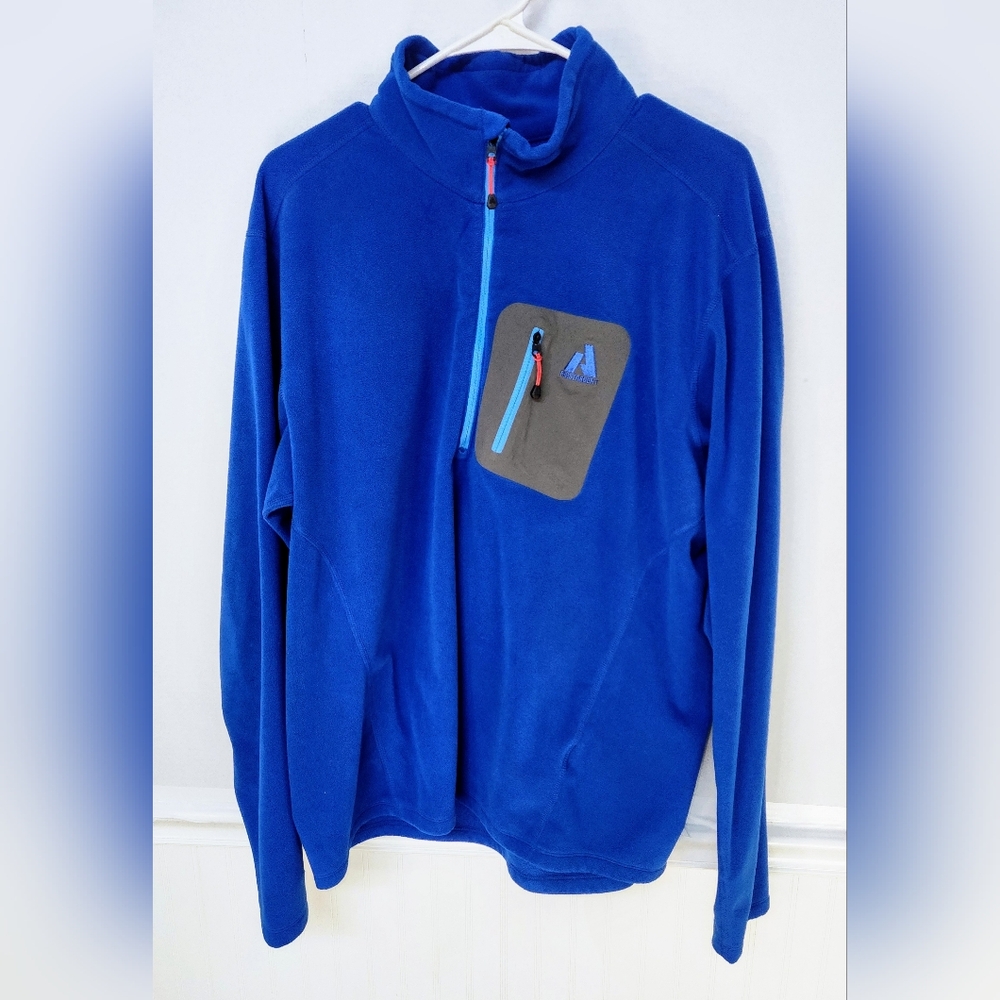 Eddie Bauer Jacket Mens XL Blue Fleece First Ascent 1/4 Zip Outdoor Pullover